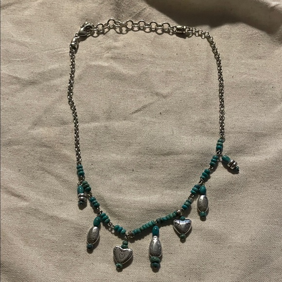 Brighton Silver and Turquoise Charm Necklace - Picture 1 of 4